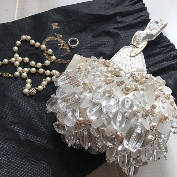 Mary Frances Handbags - Mary Frances Beaded White Bag