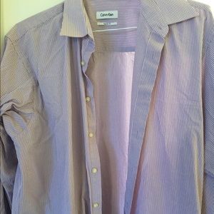 Calvin Klein purple and white shirt. 17-34/35