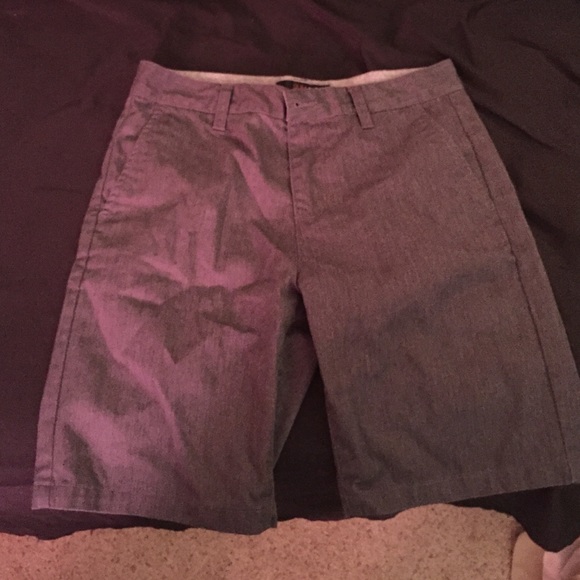 black chino flat front shorts