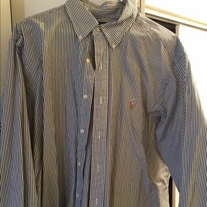 Ralph Lauren blue and white striped shirt 17-34/35