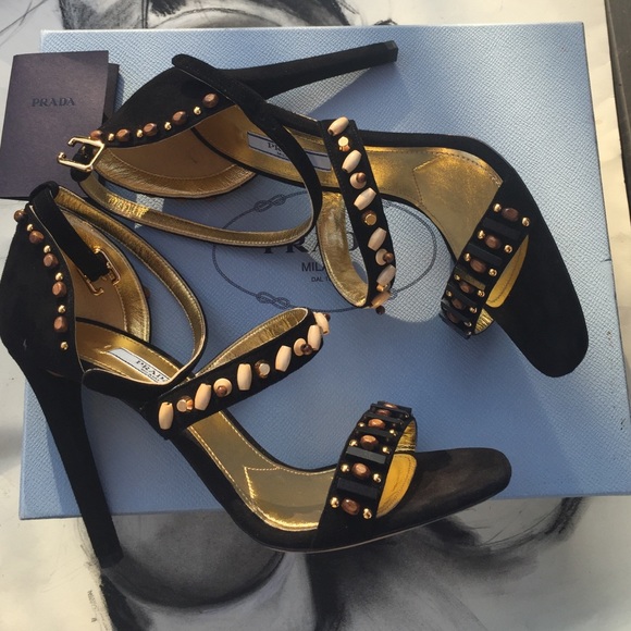 Prada Embroidered Triple-Strap Sandal size 9 - Picture 2 of 4