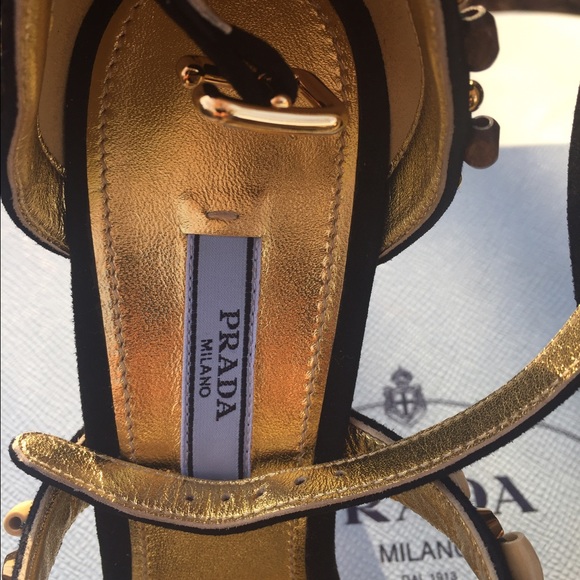 Prada Embroidered Triple-Strap Sandal size 9 - Picture 4 of 4