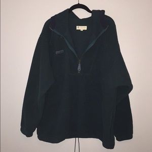 Vintage hunter green half zip fleece