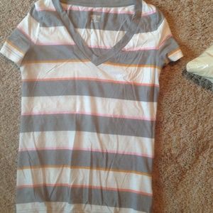 Striped v-neck