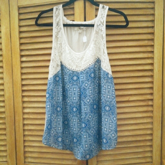Light blue and Ivory top.