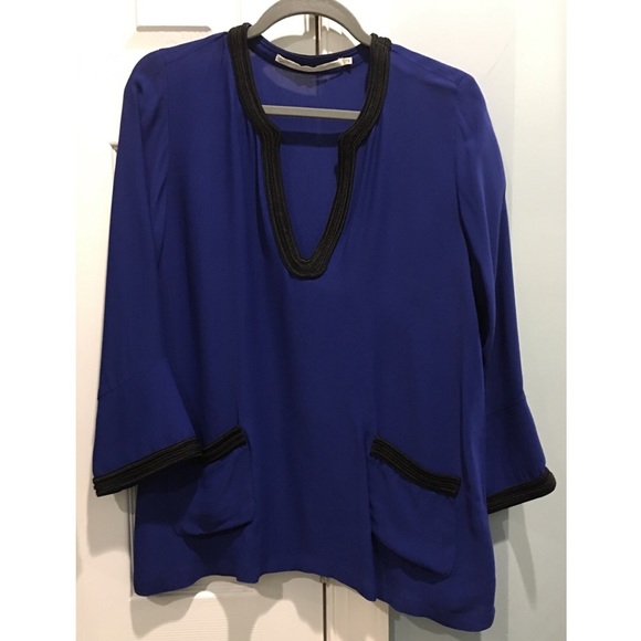 Cobalt Blue & Black Tunic Top. New Condition.