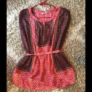 Forever 21 Red, black and beige Aztec print blouse