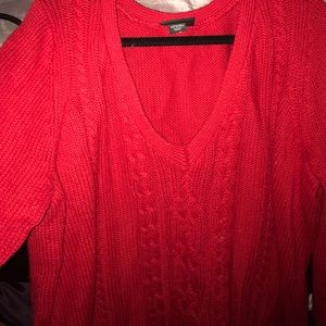 Lane Bryant Sweaters - Heavy-Weight Red Cableknit Sweater Lane Bryant Sweaters - Heavy-Weight Red Cableknit Sweater