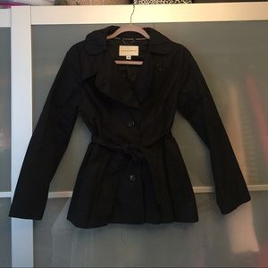 Black fit & flare coat