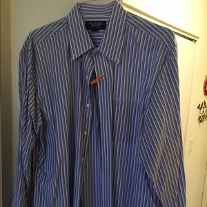 Brooks Brothers Egyptian Cotton blue/white striped