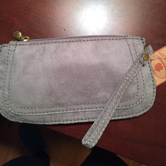 Suede wristlet