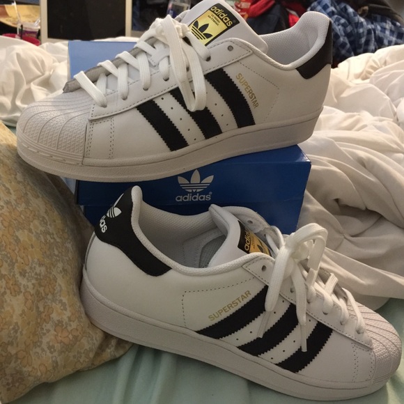Women's adidas superstars size 8 1/2 never worn