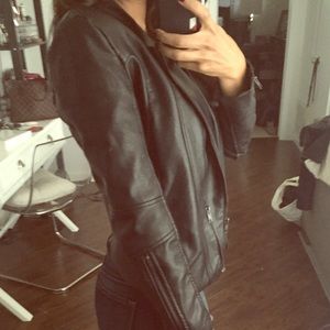 ANGL -Olivacious faux leather jacket