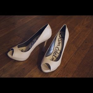 Sam Edelman heels, size 8, nude leather