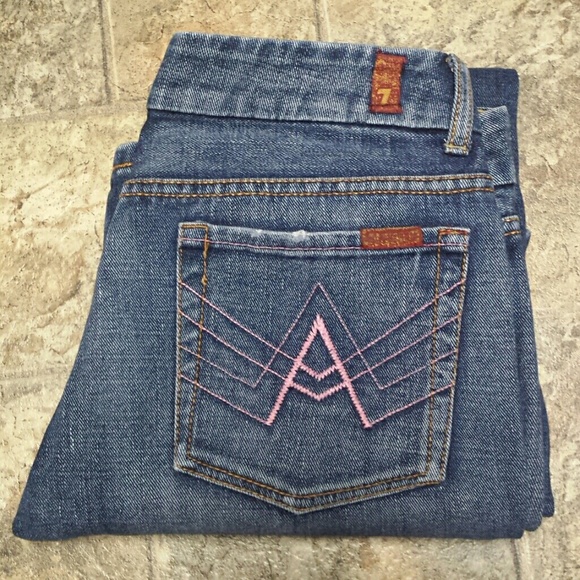 7 For All Mankind Pink "A" Pocket Jeans