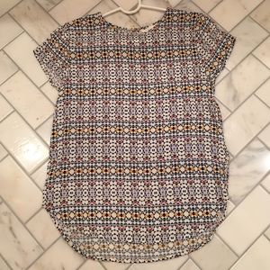 H&M patterned short sleeve blouse