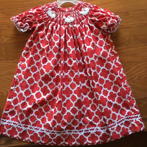 Smocked Christmas Dress - Picture 1 of 2