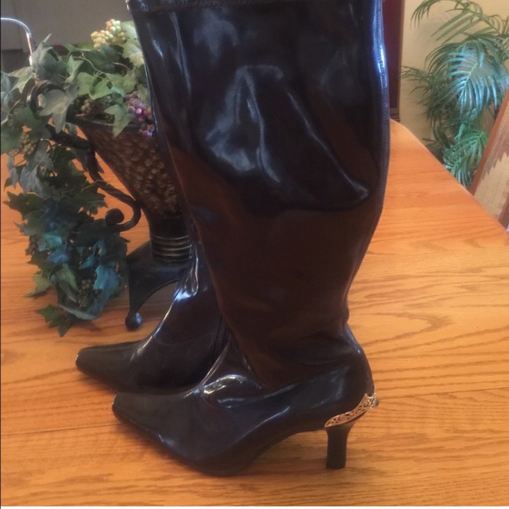 Boots Brown Bellini Knee High Sz 10 4" heel