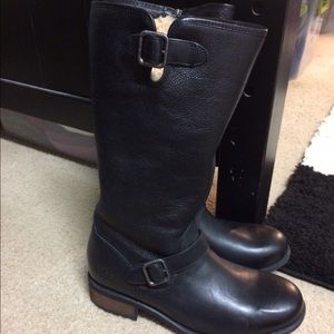 Beautiful Black Leather UGG boots.