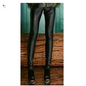 Croc Embossed Leather Pants