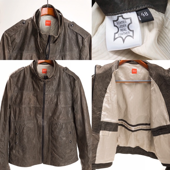 New Hugo Boss Leather Jacket -38R!
