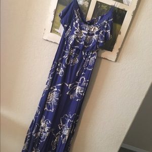 Blue floral maxi dress