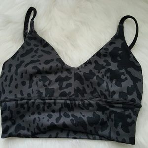 Lululemo Solomon Longline Sports Bra Gray Animal