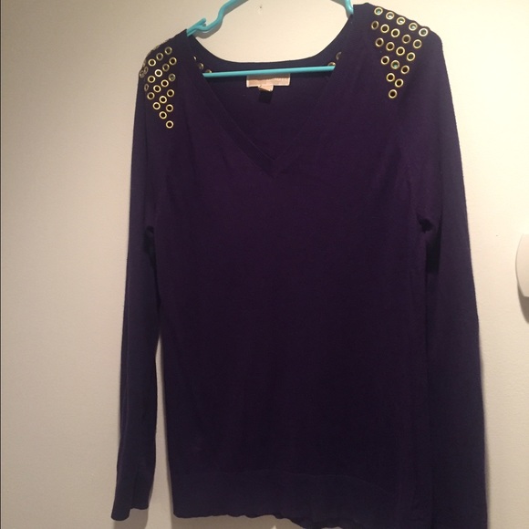 Michael Kors Gold & Purple Studded Sweater