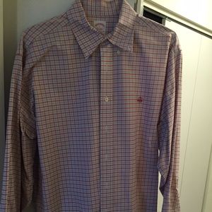 Brooks Brothers L pink/green/white plaid non iron