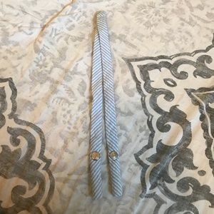 Blue seersucker croakies