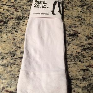 Over the knee white opaque socks nwt