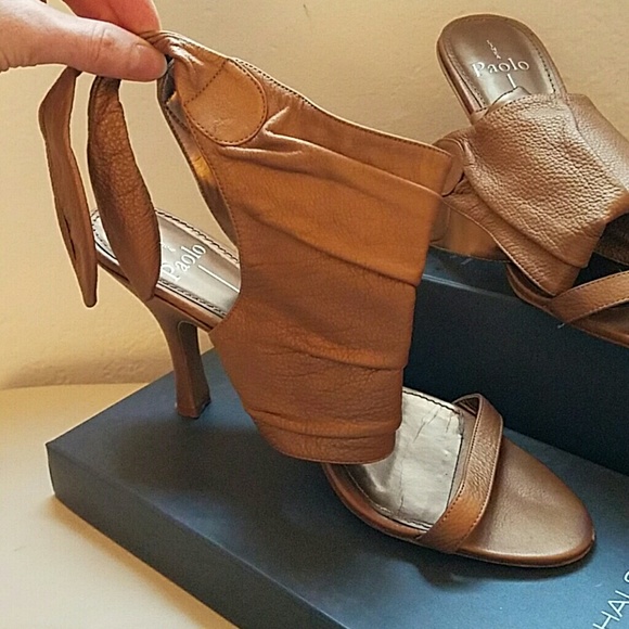 4" Paolo Gold Cuff High Heels