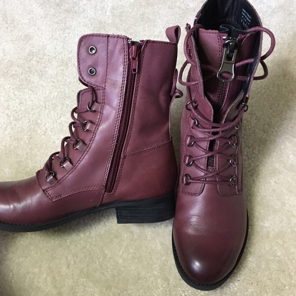 Aldo Shoes - Aldo Leather Boots in purple / maroon