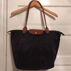 Large purple Longchamp tote
