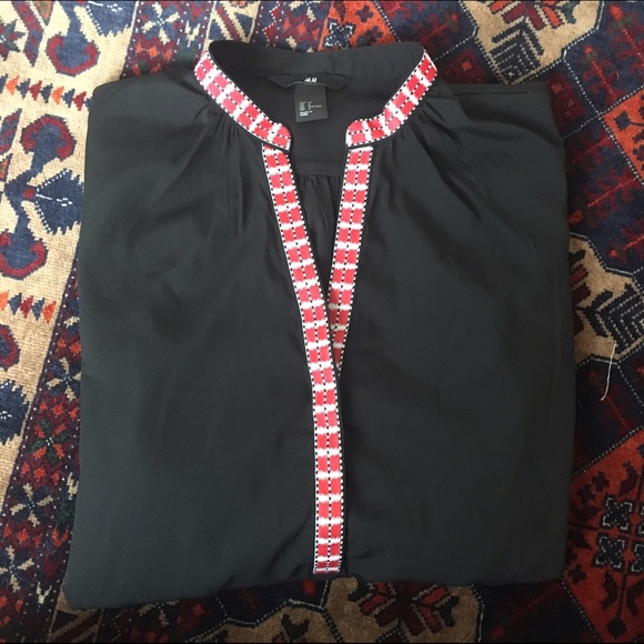 Black Tribal Detail Tunic Shirt/Dress