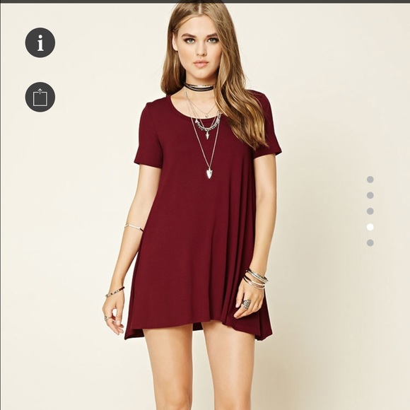 Forever 21 burgundy wine t-shirt tee dress cute