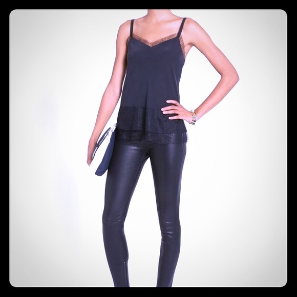 Maya lace-trimmed silk crepe de chine camisole