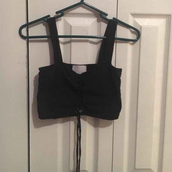 Laced tank crop top