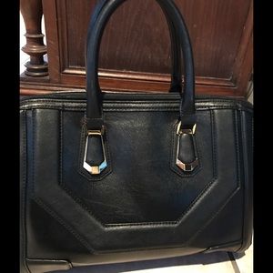 Faux black leather bag