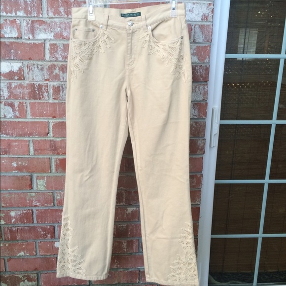 RL Beige Appliqué Jeans