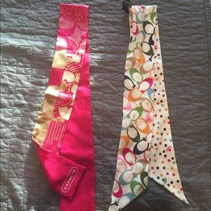 Two Coach purse scarves