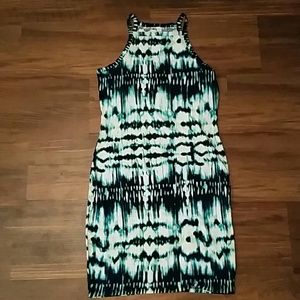 high neck short dress