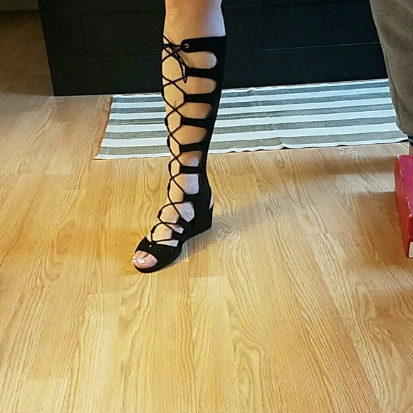 Lace Up Wedge Gladiator Sandal