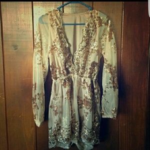 ?Rose gold Sequin Romper?