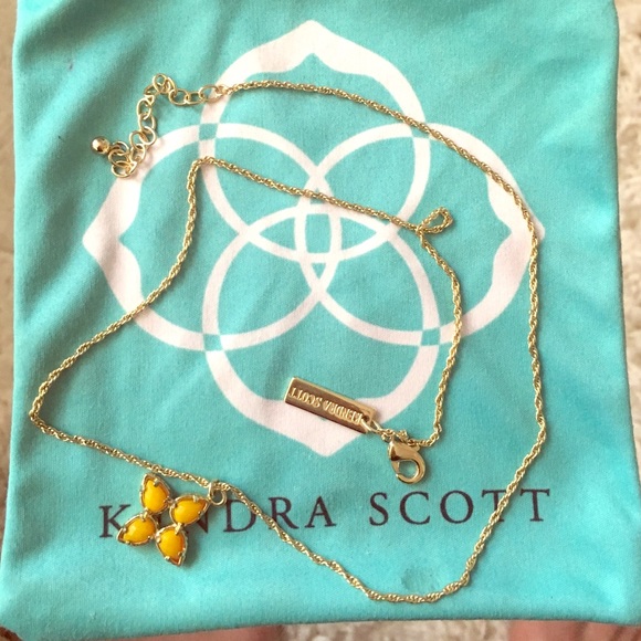 Kendra Scott gold chain with yellow diamond charm