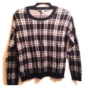 BCBGeneration Black and White Plaid Sweater