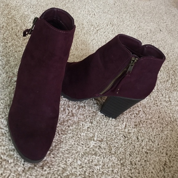 Burgundy Charlotte Russe booties