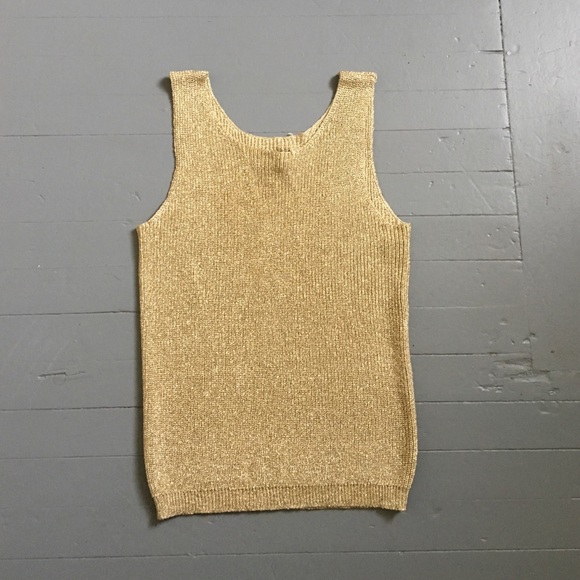 VINTAGE METALLIC GOLD KNIT TOP