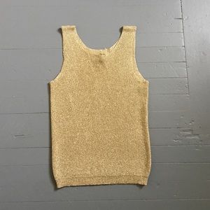 VINTAGE METALLIC GOLD KNIT TOP