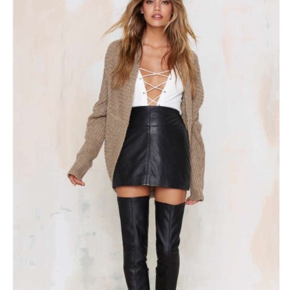 Glamorous knit ribbed cardigan